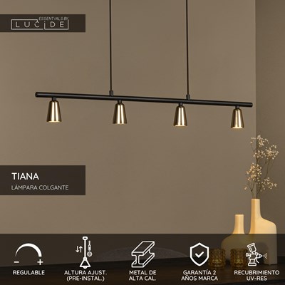 Lucide TIANA - Lámpara colgante - 4xGU10 - Champán Color | Essential
